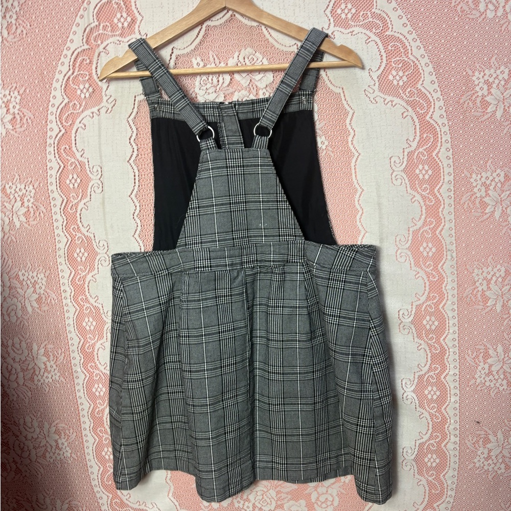 Plaid Zip-Front Pinafore Dress - Picture 8 of 9